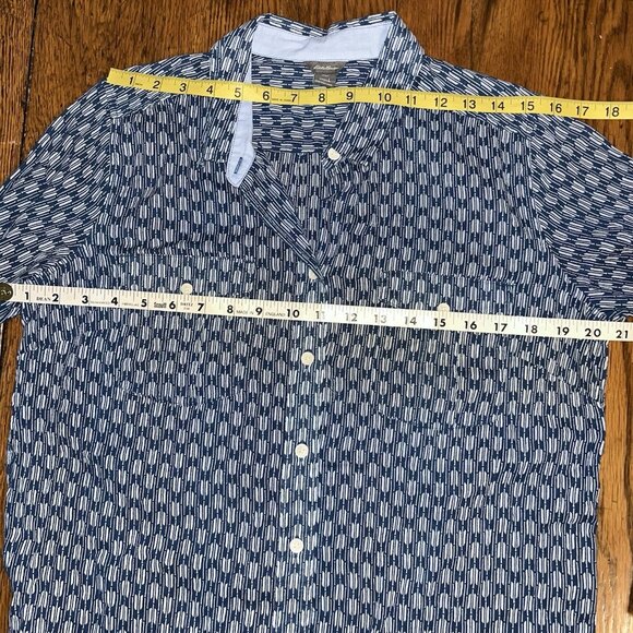 Eddie Bauer Button Up Shirt Womens Blue Long Sleeve Outdoor 100% Cotton Large - Picture 7 of 8